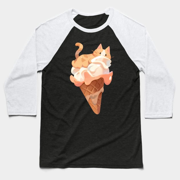 Ice cream kitty cat salted caramel Baseball T-Shirt by Sara-Design2